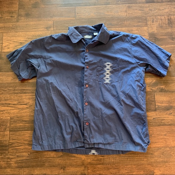 Short Sleeve Surf Shirt Embroidered Pocket & Back - Picture 2 of 5